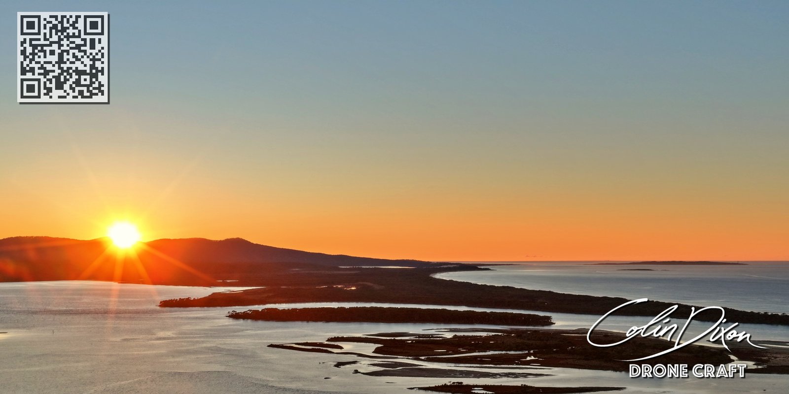 Mallacoota sunrise aerial panorama